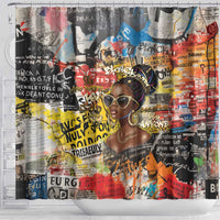 Black Her Story Graffiti Queen Shower Curtain Black Woman Empowerment - Wonder Print Shop