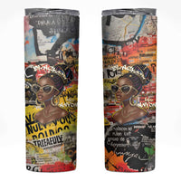 Black Her Story Graffiti Queen Skinny Tumbler Black Woman Empowerment - Wonder Print Shop