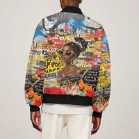 Black Her Story Graffiti Queen Sleeve Zip Bomber Jacket Black Woman Empowerment - Wonder Print Shop