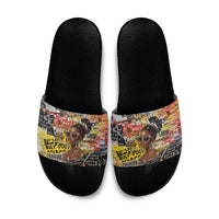 Black Her Story Graffiti Queen Slide Sandals Black Woman Empowerment - Wonder Print Shop