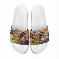 Black Her Story Graffiti Queen Slide Sandals Black Woman Empowerment - Wonder Print Shop