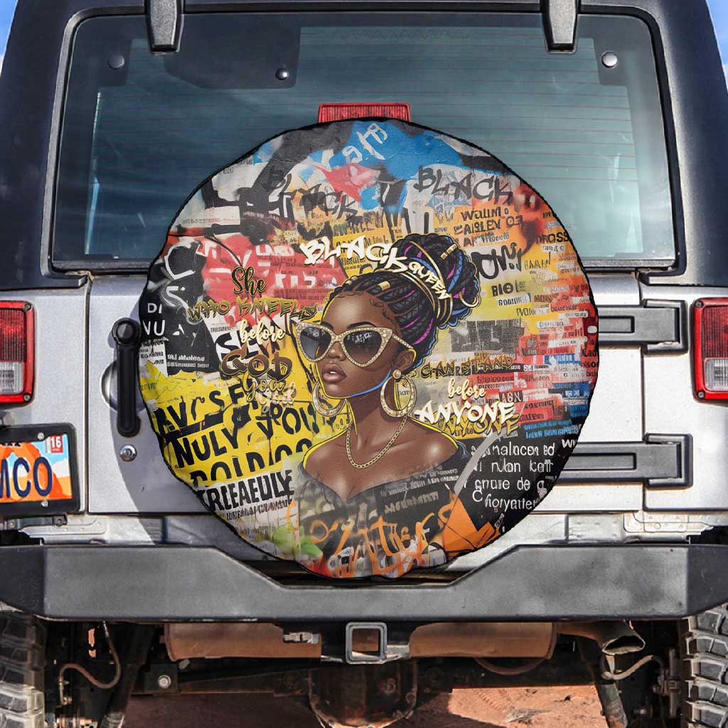 Black Her Story Graffiti Queen Spare Tire Cover Black Woman Empowerment - Wonder Print Shop