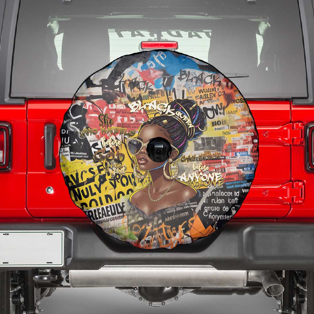 Black Her Story Graffiti Queen Spare Tire Cover Black Woman Empowerment - Wonder Print Shop