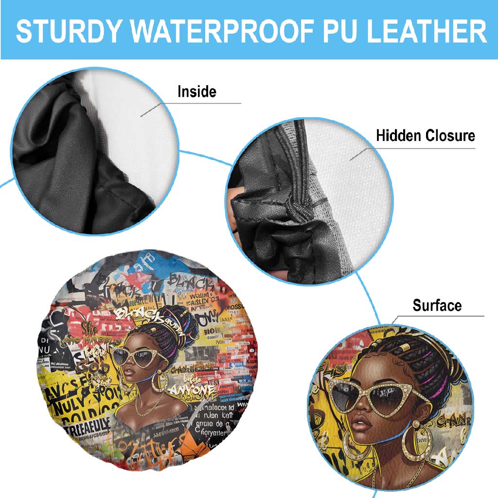 Black Her Story Graffiti Queen Spare Tire Cover Black Woman Empowerment - Wonder Print Shop