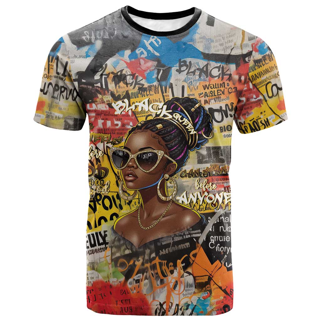 Black Her Story Graffiti Queen T shirt Black Woman Empowerment - Wonder Print Shop
