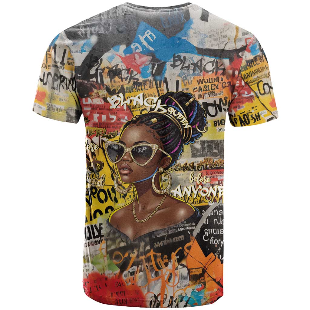 Black Her Story Graffiti Queen T shirt Black Woman Empowerment - Wonder Print Shop