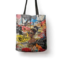 Black Her Story Graffiti Queen Tote Bag Black Woman Empowerment - Wonder Print Shop