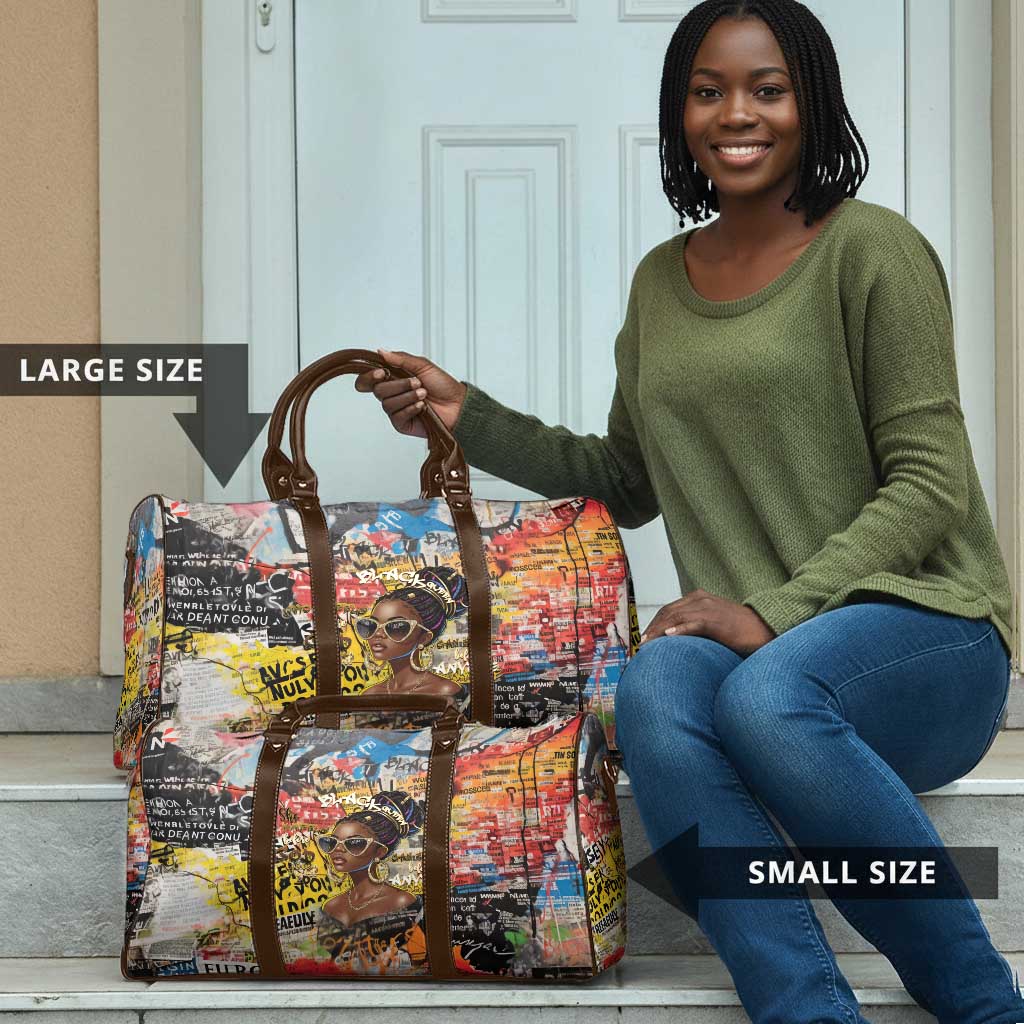 Black Her Story Graffiti Queen Travel Bag Black Woman Empowerment - Wonder Print Shop