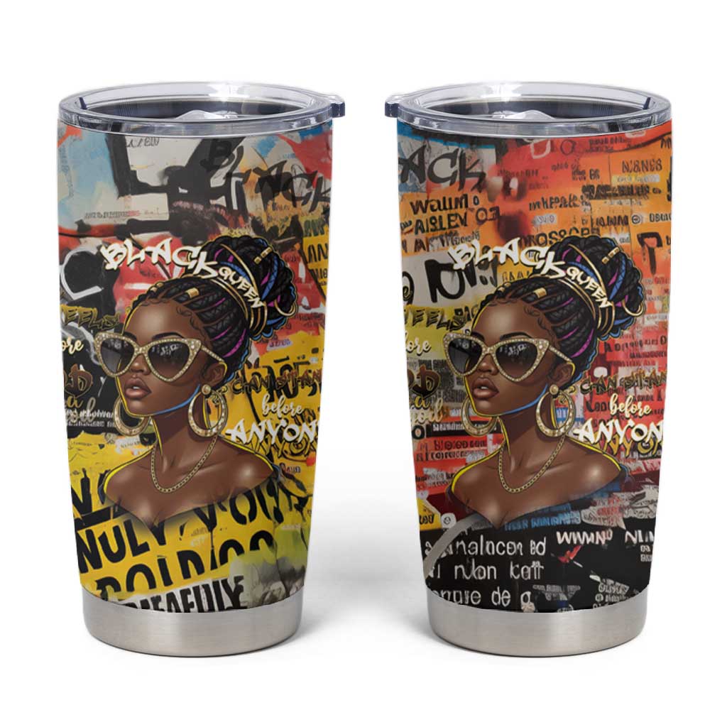 Black Her Story Graffiti Queen Tumbler Cup Black Woman Empowerment - Wonder Print Shop