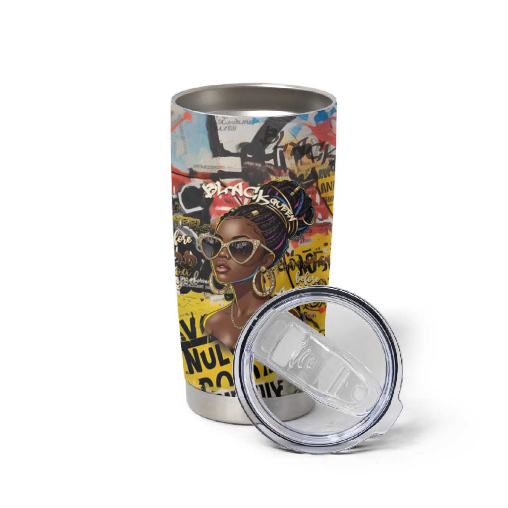 Black Her Story Graffiti Queen Tumbler Cup Black Woman Empowerment - Wonder Print Shop
