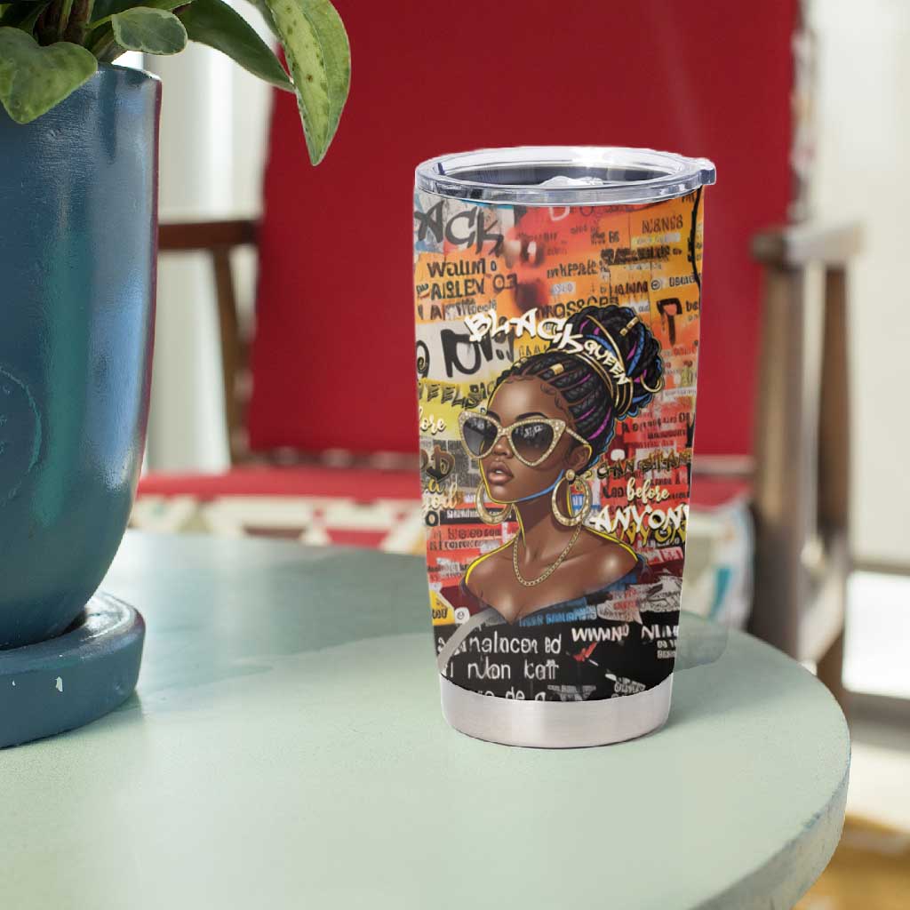 Black Her Story Graffiti Queen Tumbler Cup Black Woman Empowerment - Wonder Print Shop