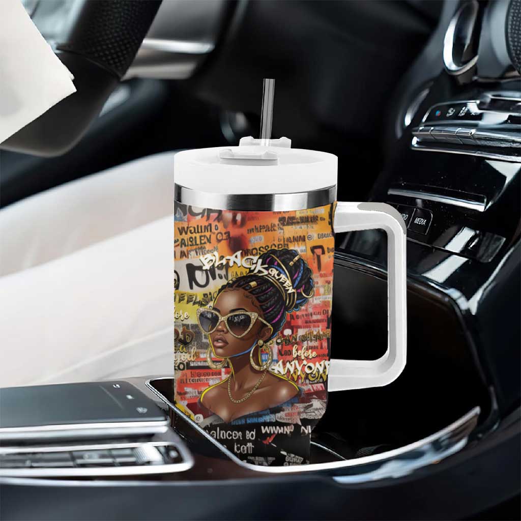 Black Her Story Graffiti Queen Tumbler With Handle Black Woman Empowerment - Wonder Print Shop