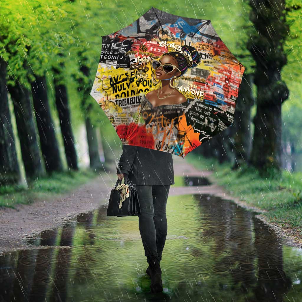 Black Her Story Graffiti Queen Umbrella Black Woman Empowerment - Wonder Print Shop