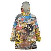 Black Her Story Graffiti Queen Wearable Blanket Hoodie Black Woman Empowerment - Wonder Print Shop