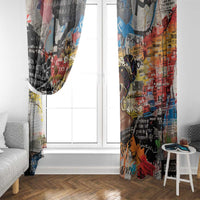 Black Her Story Graffiti Queen Window Curtain Black Woman Empowerment - Wonder Print Shop