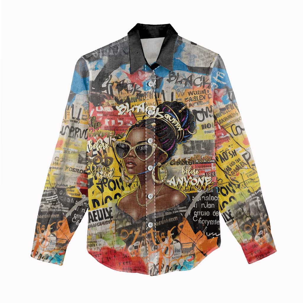 Black Her Story Graffiti Queen Women Casual Shirt Black Woman Empowerment - Wonder Print Shop