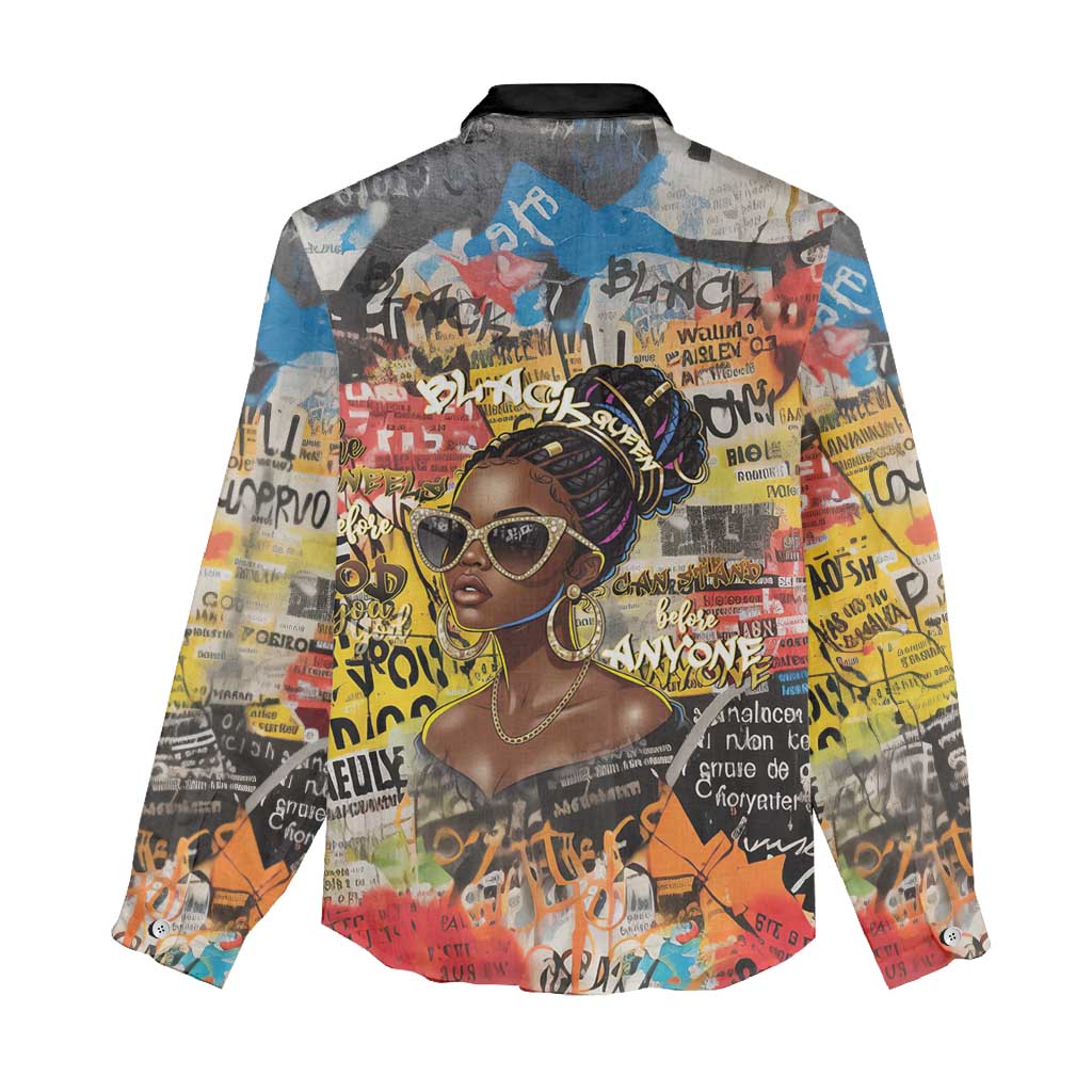 Black Her Story Graffiti Queen Women Casual Shirt Black Woman Empowerment - Wonder Print Shop