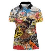 Black Her Story Graffiti Queen Women Polo Shirt Black Woman Empowerment - Wonder Print Shop
