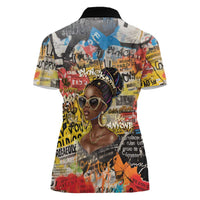 Black Her Story Graffiti Queen Women Polo Shirt Black Woman Empowerment - Wonder Print Shop