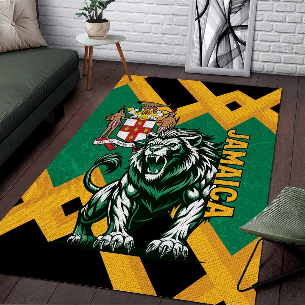 Jamaica Lion Area Rug Coat Of Arms - Sporty Style