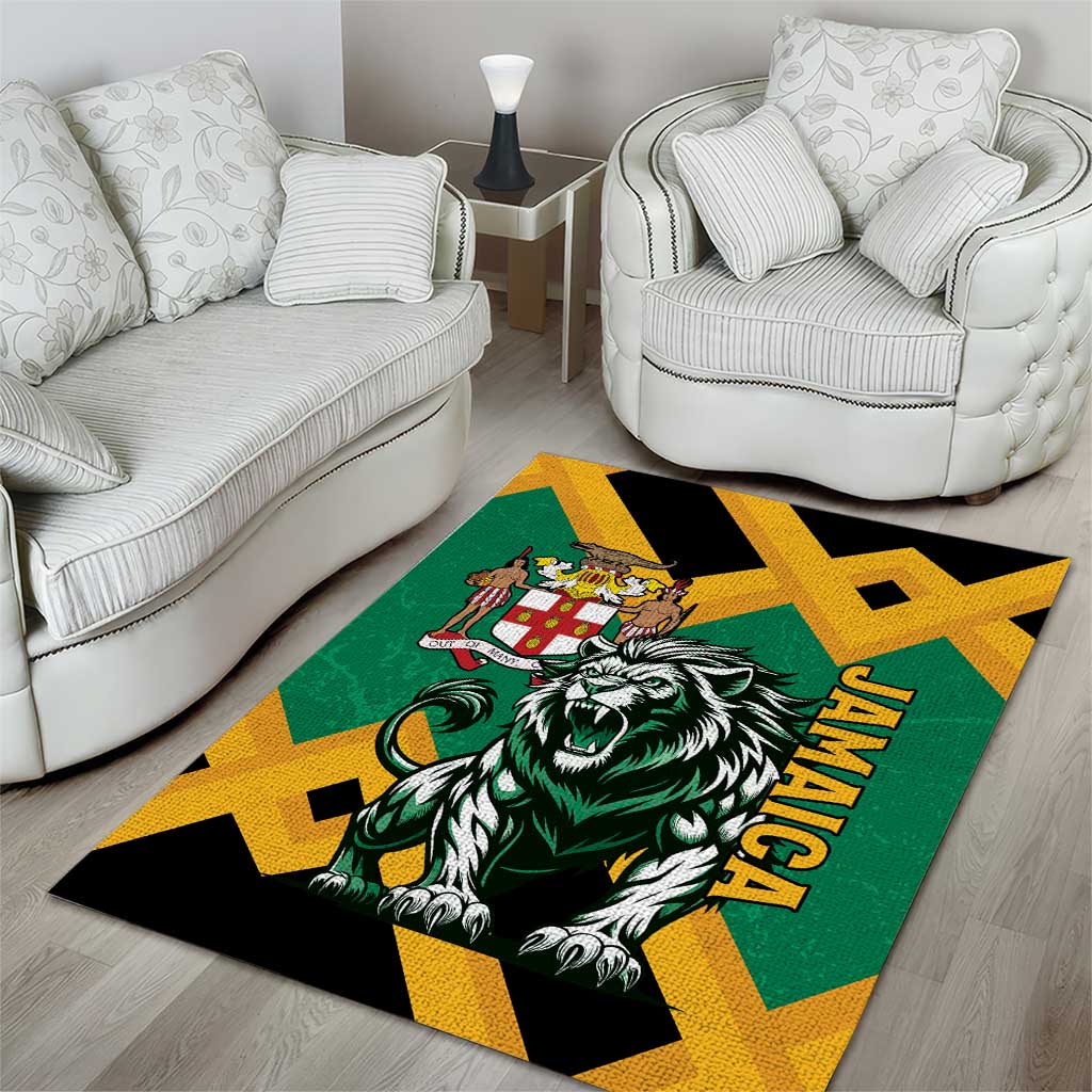 Jamaica Lion Area Rug Coat Of Arms - Sporty Style