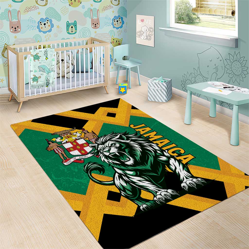 Jamaica Lion Area Rug Coat Of Arms - Sporty Style