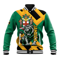 Jamaica Lion Baseball Jacket Coat Of Arms - Sporty Style