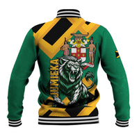 Jamaica Lion Baseball Jacket Coat Of Arms - Sporty Style