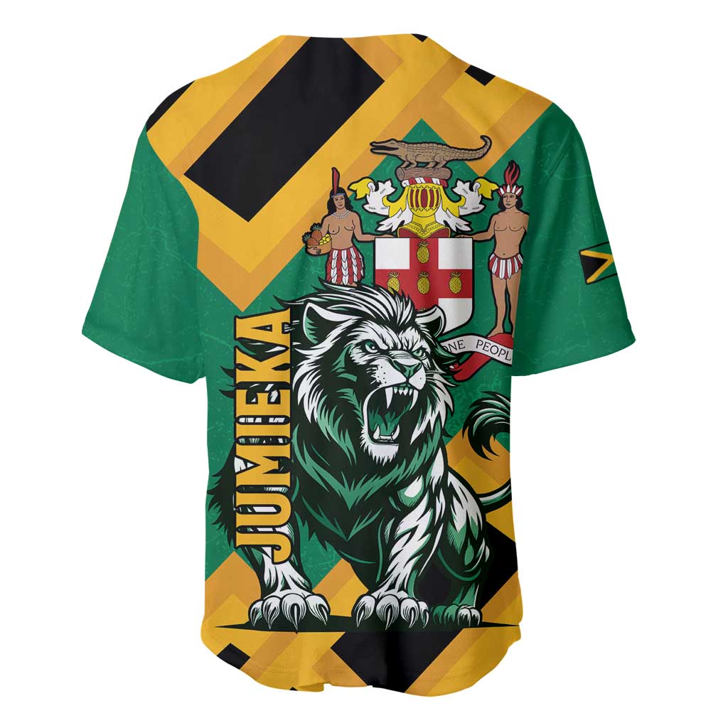 Jamaica Lion Baseball Jersey Coat Of Arms - Sporty Style