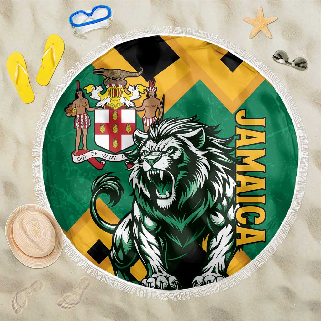 Jamaica Lion Beach Blanket Coat Of Arms - Sporty Style