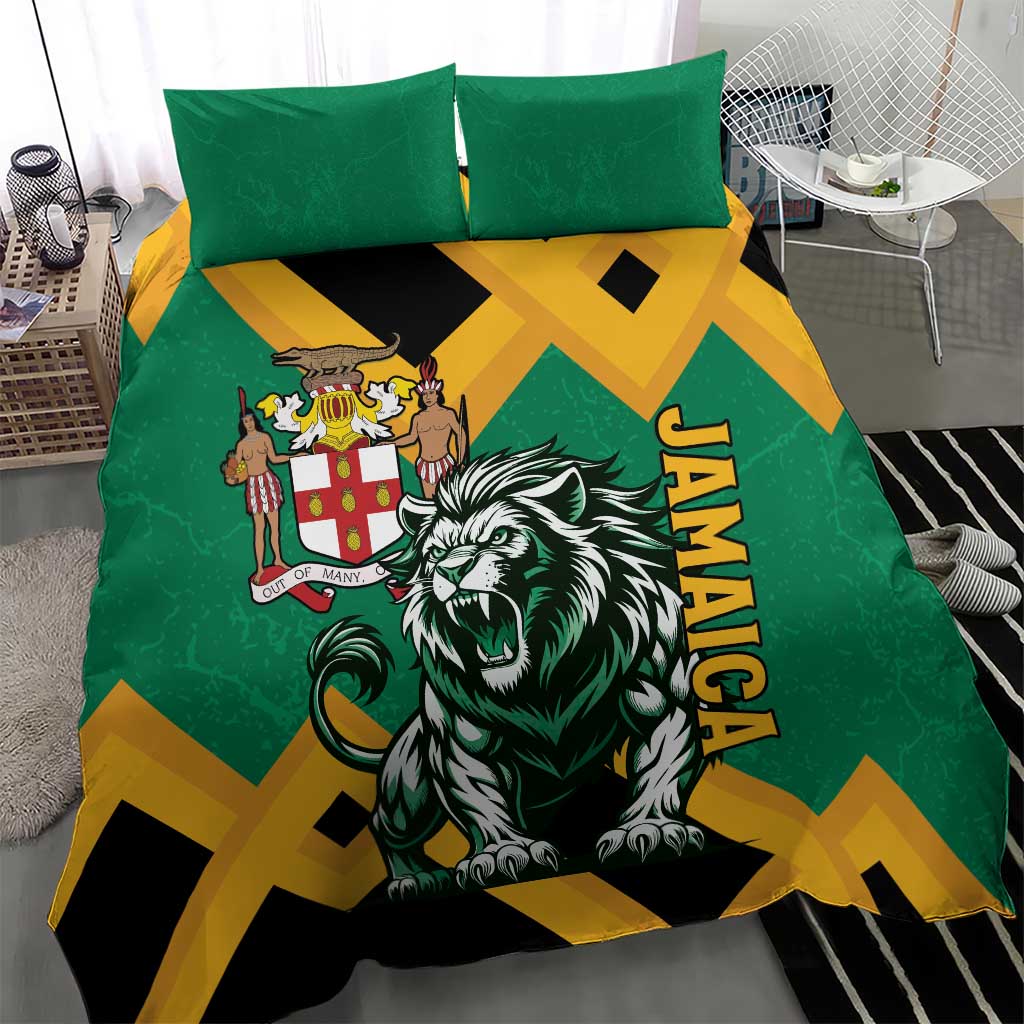 Jamaica Lion Bedding Set Coat Of Arms - Sporty Style