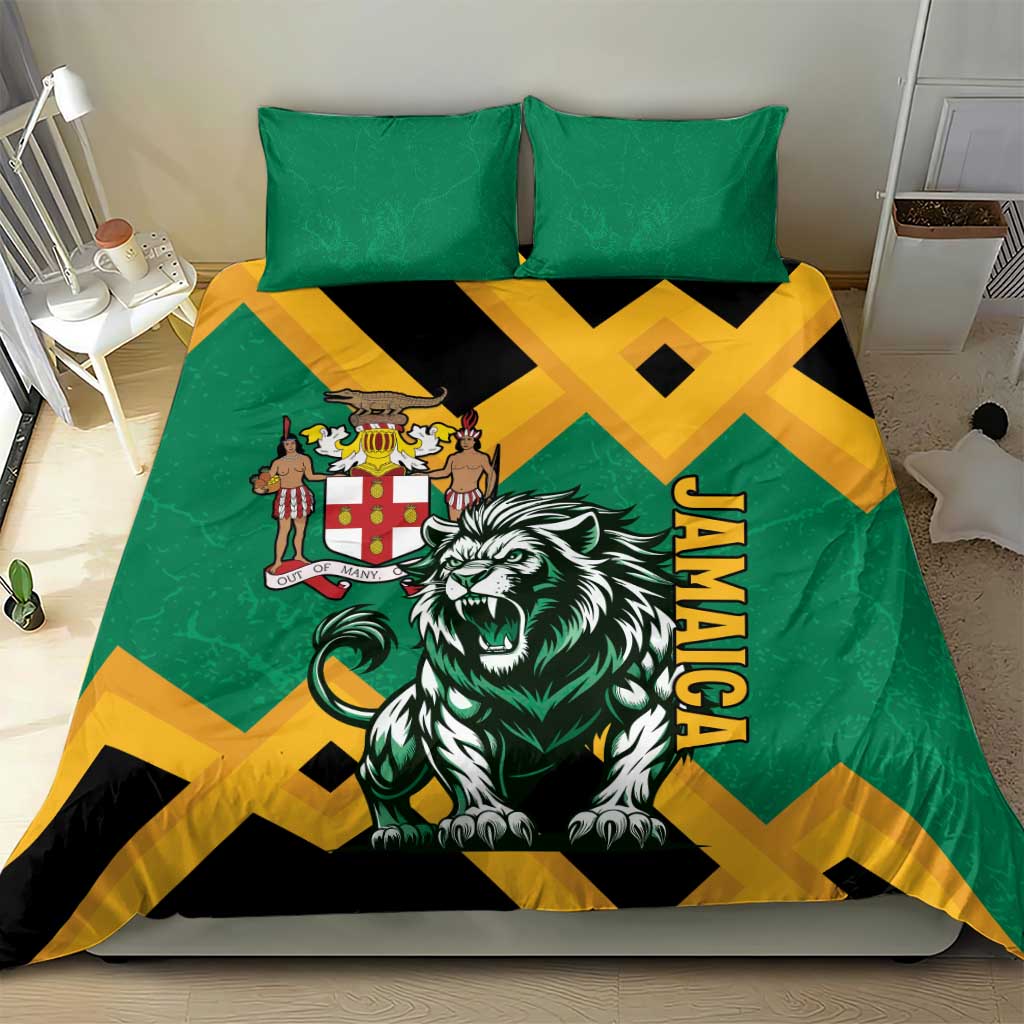 Jamaica Lion Bedding Set Coat Of Arms - Sporty Style