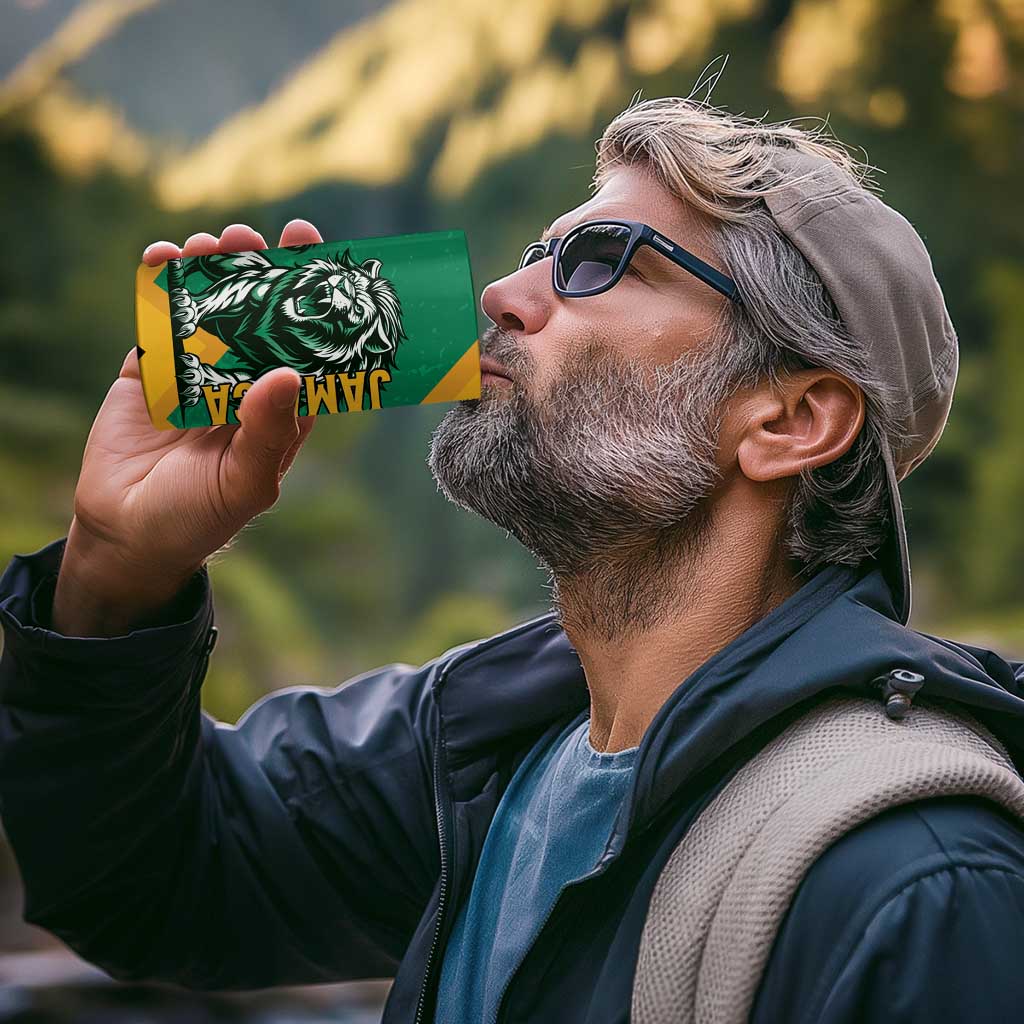 Jamaica Lion 4 in 1 Can Cooler Tumbler Coat Of Arms - Sporty Style