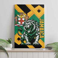 Jamaica Lion Canvas Wall Art Coat Of Arms - Sporty Style