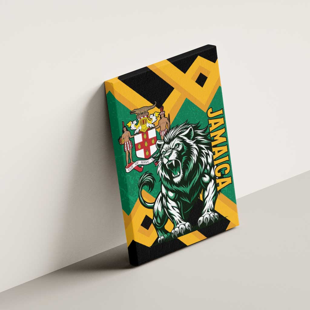 Jamaica Lion Canvas Wall Art Coat Of Arms - Sporty Style