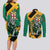 Jamaica Lion Couples Matching Long Sleeve Bodycon Dress and Long Sleeve Button Shirt Coat Of Arms - Sporty Style