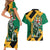 Jamaica Lion Couples Matching Short Sleeve Bodycon Dress and Hawaiian Shirt Coat Of Arms - Sporty Style