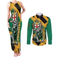 Jamaica Lion Couples Matching Tank Maxi Dress and Long Sleeve Button Shirt Coat Of Arms - Sporty Style