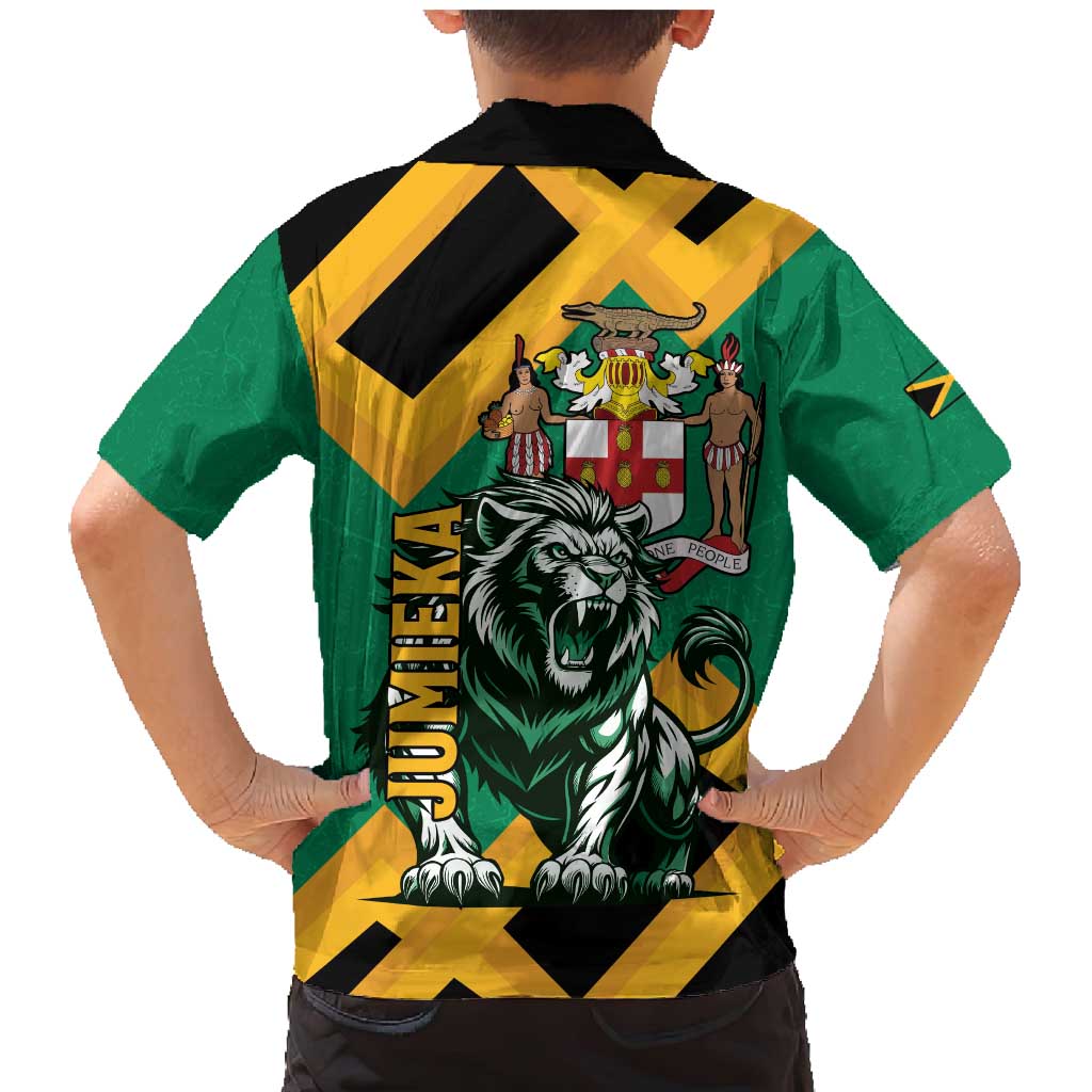 Jamaica Lion Family Matching Mermaid Dress and Hawaiian Shirt Coat Of Arms - Sporty Style