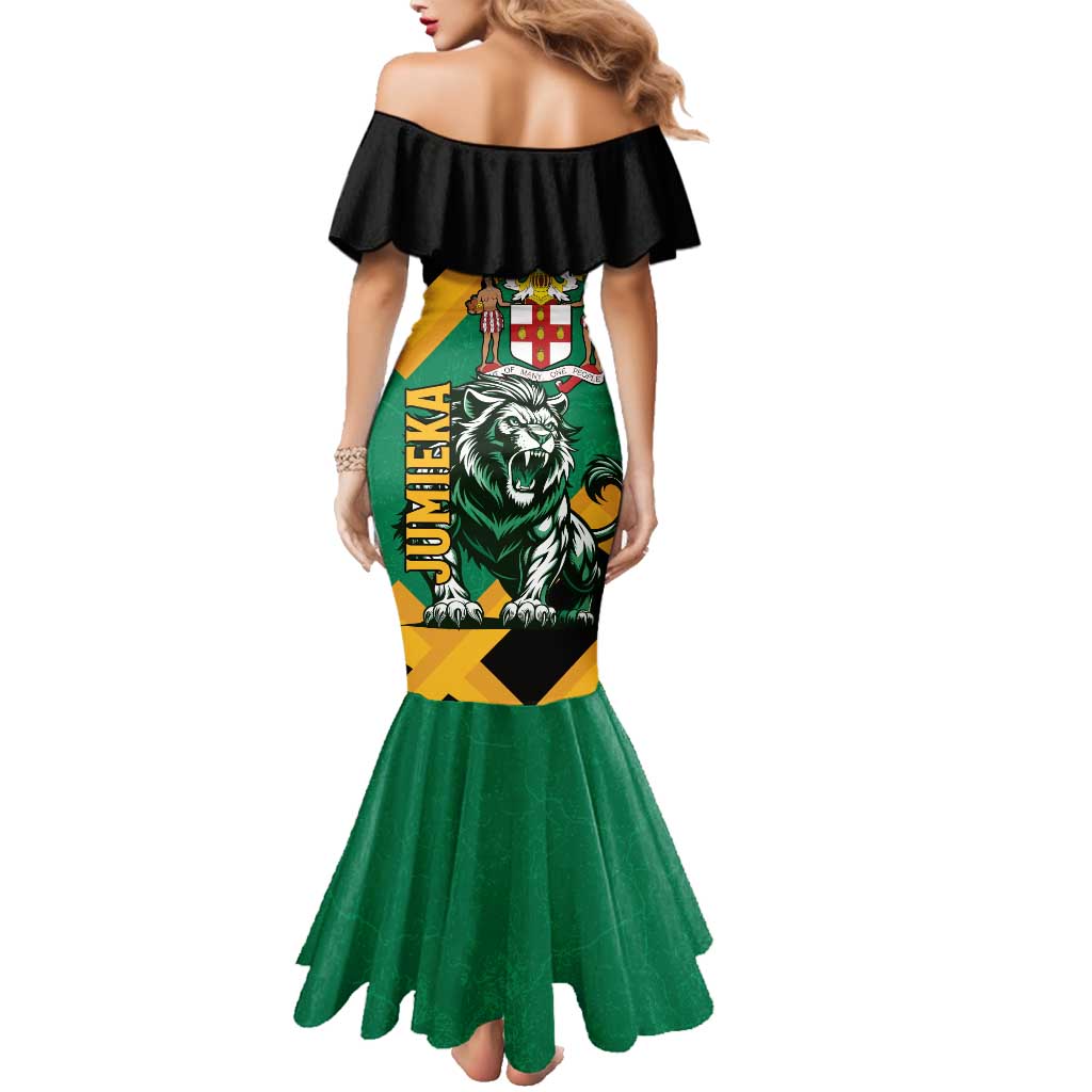Jamaica Lion Family Matching Mermaid Dress and Hawaiian Shirt Coat Of Arms - Sporty Style
