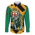 Jamaica Lion Family Matching Off The Shoulder Long Sleeve Dress and Hawaiian Shirt Coat Of Arms - Sporty Style