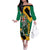 Jamaica Lion Family Matching Off The Shoulder Long Sleeve Dress and Hawaiian Shirt Coat Of Arms - Sporty Style