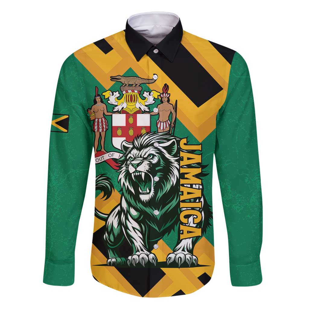 Jamaica Lion Family Matching Off Shoulder Maxi Dress and Hawaiian Shirt Coat Of Arms - Sporty Style