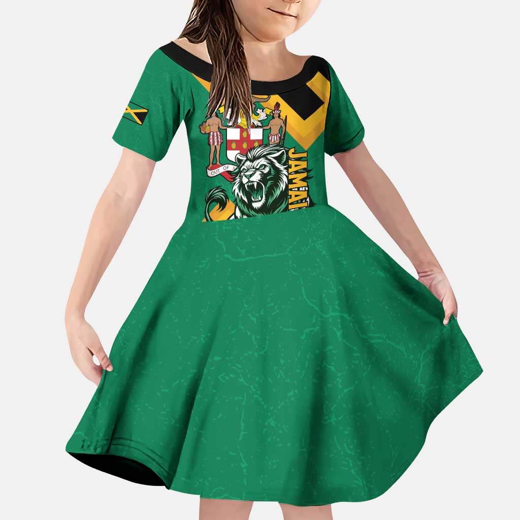 Jamaica Lion Family Matching Puletasi and Hawaiian Shirt Coat Of Arms - Sporty Style