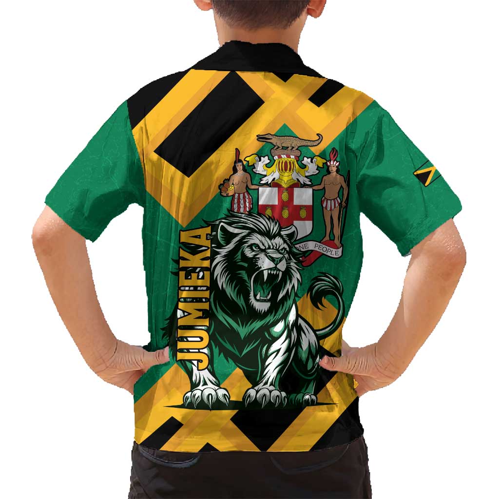 Jamaica Lion Family Matching Summer Maxi Dress and Hawaiian Shirt Coat Of Arms - Sporty Style
