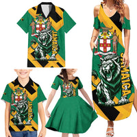 Jamaica Lion Family Matching Summer Maxi Dress and Hawaiian Shirt Coat Of Arms - Sporty Style