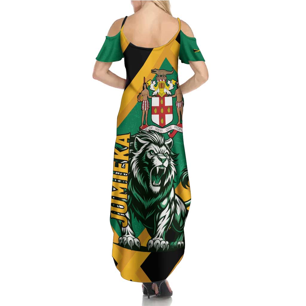 Jamaica Lion Family Matching Summer Maxi Dress and Hawaiian Shirt Coat Of Arms - Sporty Style