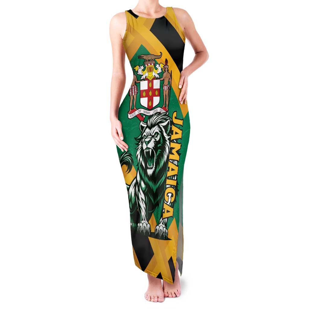 Jamaica Lion Family Matching Tank Maxi Dress and Hawaiian Shirt Coat Of Arms - Sporty Style