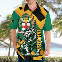 Jamaica Lion Hawaiian Shirt Coat Of Arms - Sporty Style