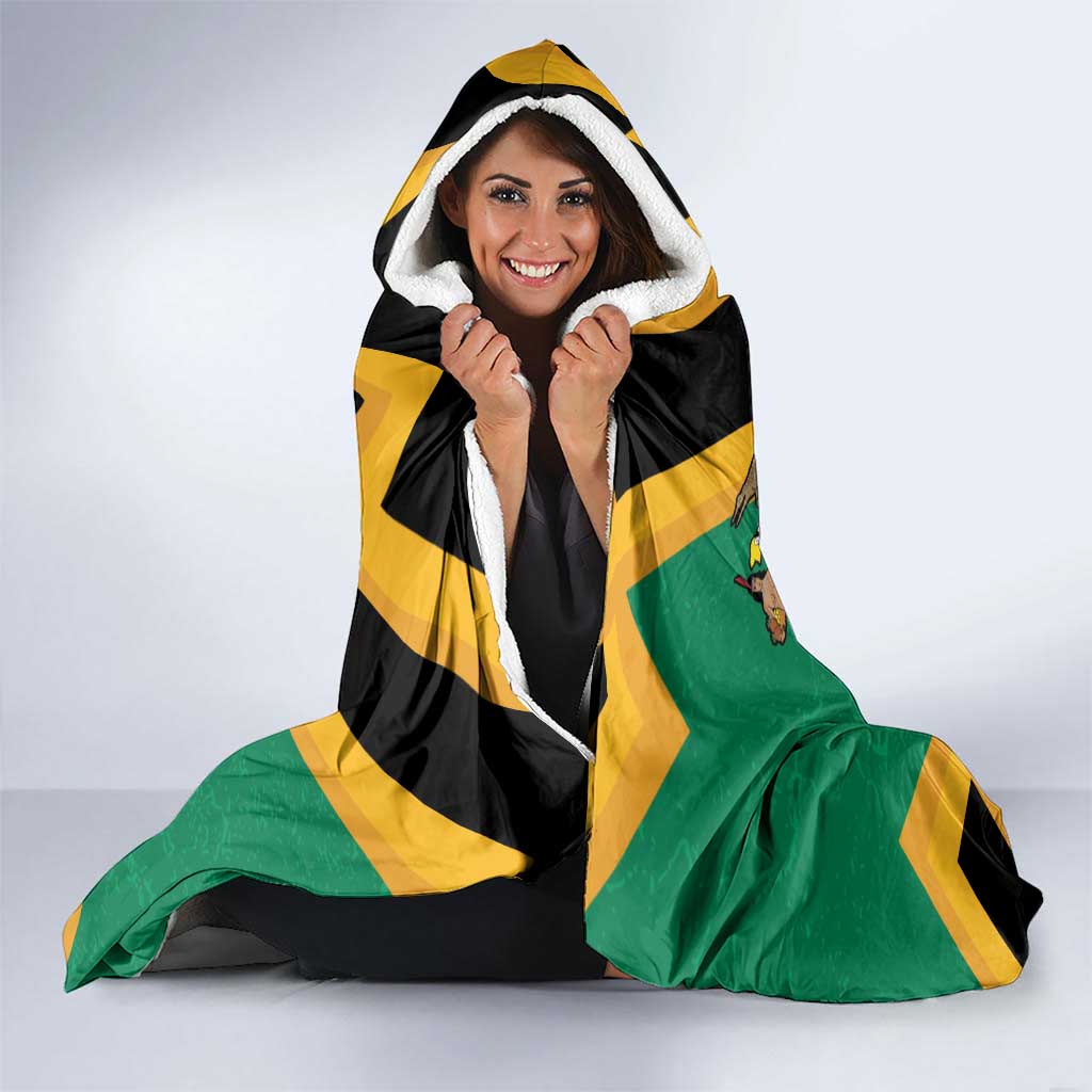 Jamaica Lion Hooded Blanket Coat Of Arms - Sporty Style